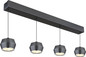 Preview: Globo Marthy LED Hängeleuchte 24W Warmweiß Grau Matt, Metall Ø10cm 15209-4