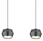 Preview: Globo Marthy LED Hängeleuchte 24W Warmweiß Grau Matt, Metall Ø10cm 15209-4