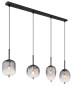 Preview: Globo Attila E14 Hängeleuchte 4-fach 40W Schwarz Matt, Metall 120cm 15215-4