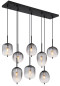 Preview: Globo Attila E14 Hängeleuchte 8-fach 40W Schwarz Matt, Metall 120cm 15215-8
