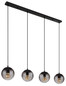 Preview: Globo Dallerta E27 Hängeleuchte 4-fach 60W Schwarz Matt, Metall Ø17cm 15216-4
