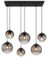 Preview: Globo Dallerta E27 Hängeleuchte 6-fach 60W Schwarz Matt, Metall 120cm 15216-6