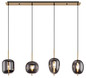 Preview: Globo Blacky I E14 Hängeleuchte 4-fach 40W Messingfarben, Metall 120cm 15345-4MM