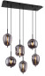 Preview: Globo Blacky E14 Hängeleuchte 6-fach 40W Schwarz, Metall 120cm 15345-6