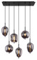 Preview: Globo Blacky E14 Hängeleuchte 6-fach 40W Schwarz, Metall 120cm 15345-6