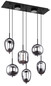 Preview: Globo Blacky E14 Hängeleuchte 6-fach 40W Schwarz Matt, Metall Memoryfunktion 120cm 15345-6L