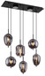 Preview: Globo Blacky E14 Hängeleuchte 6-fach 40W Schwarz Matt, Metall Memoryfunktion 120cm 15345-6L
