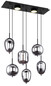 Preview: Globo Blacky E14 Hängeleuchte 6-fach 40W Schwarz Matt, Metall Memoryfunktion 120cm 15345-6L