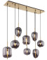 Preview: Globo Blacky I E14 Hängeleuchte 8-fach 40W Messingfarben, Metall 120cm 15345-8MM