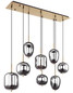Preview: Globo Blacky I E14 Hängeleuchte 8-fach 40W Messingfarben, Metall 120cm 15345-8MM