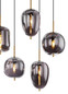 Preview: Globo Blacky I E14 Hängeleuchte 8-fach 40W Messingfarben, Metall 120cm 15345-8MM