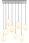 Preview: Globo Blacky I E14 Hängeleuchte 8-fach 40W Nickel Matt, Metall 120cm 15345-8NO