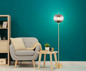 Preview: Globo Blacky I E27 Stehleuchte 60W Messingfarben, Metall Ø30cm 15345SMM