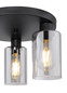 Preview: Globo Hadera E27 Deckenleuchte 3-fach 60W Schwarz Matt, Metall Ø10cm 15465-3D