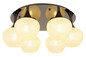 Preview: Globo Maxy E27 Deckenleuchte 6-fach 40W Schwarz-Chrom, Metall Ø18cm 15548-6DK
