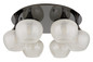 Preview: Globo Maxy E27 Deckenleuchte 6-fach 40W Schwarz-Chrom, Metall Ø18cm 15548-6DK