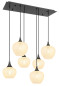 Preview: Globo Maxy E27 Hängeleuchte 6-fach 40W Schwarz-Chrom, Metall 120cm 15548-6HK