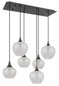 Preview: Globo Maxy E27 Hängeleuchte 6-fach 40W Schwarz-Chrom, Metall 120cm 15548-6HK