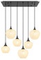 Preview: Globo Maxy E27 Hängeleuchte 6-fach 40W Schwarz-Chrom, Metall 120cm 15548-6HK
