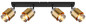 Preview: Globo Milley E27 Strahler 4-fach 40W Schwarz Matt, Metall Ø10cm 15560-4