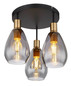 Preview: Globo Fanni E27 Deckenleuchte 3-fach 40W Schwarz Matt, Metall Ø15cm 15563-3D