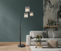 Preview: Globo Gorley E27 Stehleuchte 3-fach 60W Schwarz Matt, Metall Ø20cm 15698-3S