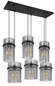 Preview: Globo Gorley E27 Hängeleuchte 6-fach 60W Schwarz Matt, Metall 125cm 15698-6H