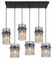 Preview: Globo Gorley E27 Hängeleuchte 6-fach 60W Schwarz Matt, Metall 125cm 15698-6H