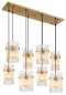 Preview: Globo Gorley E27 Hängeleuchte 8-fach 60W Goldfarben Matt, Metall 125cm 15698-8HM