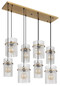 Preview: Globo Gorley E27 Hängeleuchte 8-fach 60W Goldfarben Matt, Metall 125cm 15698-8HM