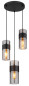 Preview: Globo Scarfina E27 Hängeleuchte 3-fach 60W Schwarz Matt, Metall 150cm 15718-3