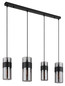 Preview: Globo Scarfina E27 Hängeleuchte 4-fach 60W Schwarz Matt, Metall 150cm 15718-4