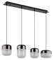 Preview: Globo Cristallica LED Hängeleuchte 40W Warmweiß Graphit Matt, Metall 150cm 15721-4
