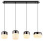 Preview: Globo Cristallica LED Hängeleuchte 40W Warmweiß Graphit Matt, Metall 150cm 15721-4