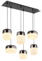 Preview: Globo Cristallica LED Hängeleuchte 60W Warmweiß Graphit Matt, Metall 150cm 15721-6