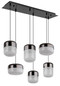 Preview: Globo Cristallica LED Hängeleuchte 60W Warmweiß Graphit Matt, Metall 150cm 15721-6