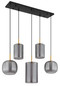 Preview: Globo Lampigna LED Hängeleuchte 40W Warmweiß Schwarz Matt, Metall 150cm 15740-5