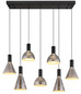 Preview: Globo Labora LED Hängeleuchte 51W Warmweiß Schwarz Matt, Metall 150cm 15741-7