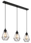 Preview: Globo Zachary E27 Hängeleuchte 3-fach 60W Schwarz Matt, Metall Ø17cm 15745-3H