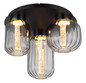 Preview: Globo Fluoro LED Deckenleuchte 23W Warmweiß Schwarz Matt, Metall 34cm 15746-3D