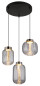 Preview: Globo Fluoro LED Hängeleuchte 23W Warmweiß Schwarz Matt, Metall 150cm 15746-3H
