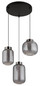 Preview: Globo Fluoro LED Hängeleuchte 23W Warmweiß Schwarz Matt, Metall 150cm 15746-3H