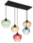 Preview: Globo Sander E27 Hängeleuchte 5-fach 40W Schwarz Matt, Metall 120cm 15748-5H