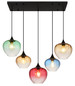 Preview: Globo Sander E27 Hängeleuchte 5-fach 40W Schwarz Matt, Metall 120cm 15748-5H