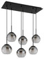 Preview: Globo Barry E27 Hängeleuchte 6-fach 40W Schwarz Matt, Metall Ø18cm 15749-6H