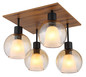Preview: Globo Barry I E27 Deckenleuchte 4-fach 40W Schwarz Matt, Metall Ø18cm 15773-4D