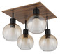 Preview: Globo Barry I E27 Deckenleuchte 4-fach 40W Schwarz Matt, Metall Ø18cm 15773-4D