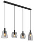 Preview: Globo Garri E14 Hängeleuchte 4-fach 40W Schwarz Matt, Metall 120cm 15789-4HB