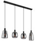 Preview: Globo Garri E14 Hängeleuchte 4-fach 40W Schwarz Matt, Metall 120cm 15789-4HB