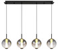 Preview: Globo Lacy LED Hängeleuchte 44W Warmweiß Schwarz Matt, Metall Ø18cm 15798-4H